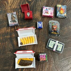 Mini brand food and toys